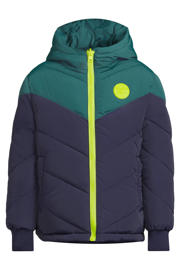 thumbnail: Orange Stars gewatteerde reversible colourblock jas Otis donkerblauw/teal