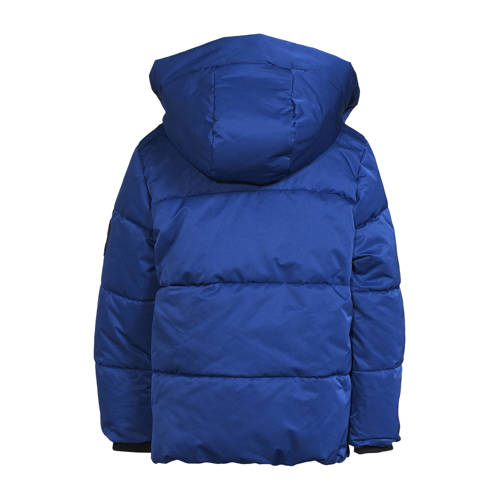 Coolcat pufferjas met C logo Caleb donkerblauw Jongens Polyester Capuchon