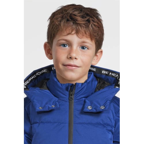 Coolcat pufferjas met C logo Caleb donkerblauw Jongens Polyester Capuchon