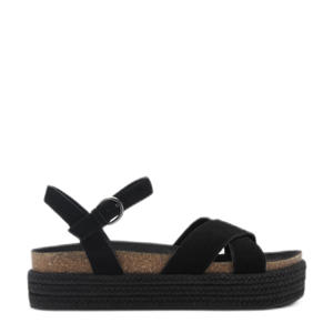   leren sandalen zwart