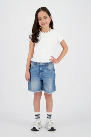 relaxed denim short medium blue denim