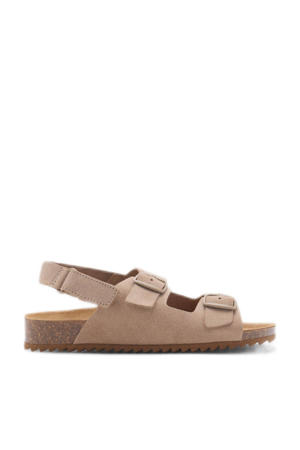   suède sandalen taupe