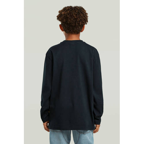 G-STAR longsleeve donkerblauw Jongens Katoen Ronde hals Logo