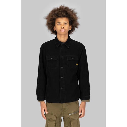 G-STAR corduroy overhemd zwart Effen