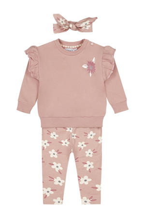sweater + broek + haarband roze