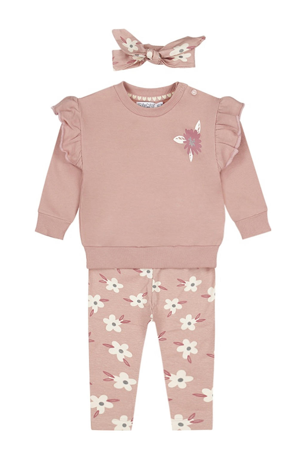 Dirkje sweater + broek + haarband roze