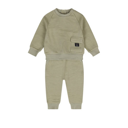 Dirkje sweater + broek groen Set Jongens Katoen Ronde hals Effen - maat 56 afbeelding