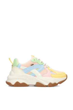 Gigi  chunky sneakers lichtgeel/blauw/roze