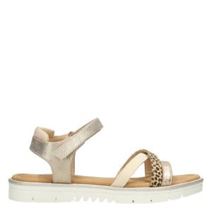 sandalen goud/dierenprint