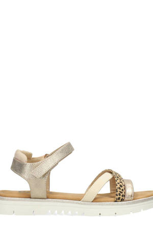 sandalen goud/dierenprint