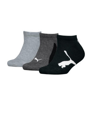 sneakersokken - zwart / grijs (set van 3)