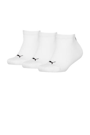 sneakersokken met logo - set van 3 wit