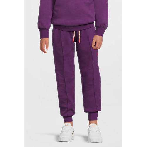 Me & My Monkey scuba joggingbroek met printopdruk donkerpaars Meisjes Katoen - maat 134/140 afbeelding