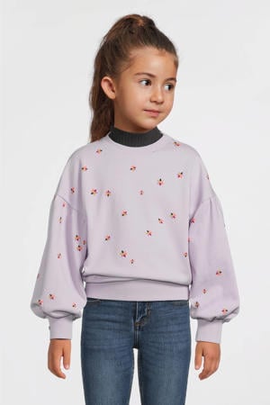 sweater  met bloemenprint lichtpaars