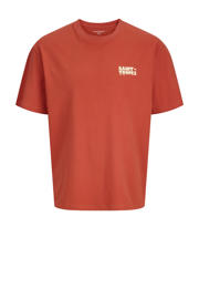 thumbnail: Rode jongens JACK & JONES JUNIOR T-shirt van katoen met backprint, korte mouwen en ronde hals