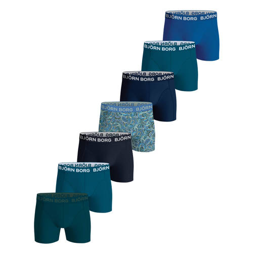 Björn Borg boxershort - set van 7 blauw Jongens Stretchkatoen Effen - maat 170 afbeelding