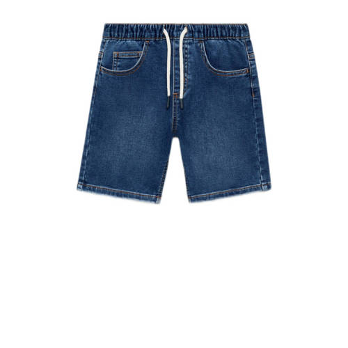 Mango Kids dark blue denim short Korte broek Blauw Effen - maat 116 afbeelding