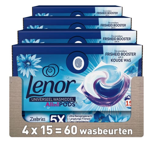 Lenor PODS Wascapsules Zeebries - 4 x 15 Wasbeurten - 60 wasbeurten Wasmiddel