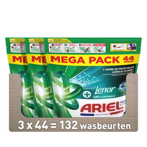 Ariel 4in1 PODS +Touch Of Lenor UNS Wasmiddelcapsules - 3 x 44 Wasbeurten - 132 wasbeurten