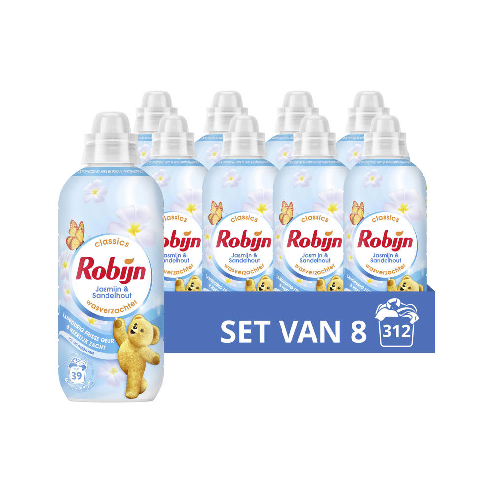 Robijn Classics Jasmijn & Sandelhout wasverzachter - 8 x 39 wasbeurten - 312 wasbeurten