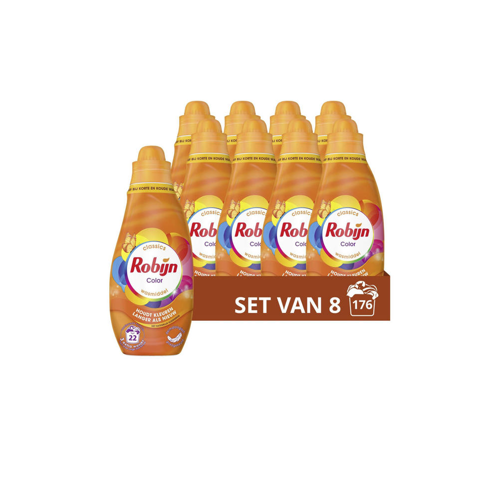 Robijn Klein & Krachtig Classics Color Vloeibaar wasmiddel - 8 x 22 wasbeurten - 176 wasbeurten