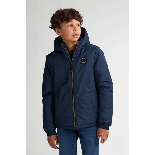 Petrol Industries winterjas marineblauw Jongens Polyester Capuchon Effen - maat 152 afbeelding