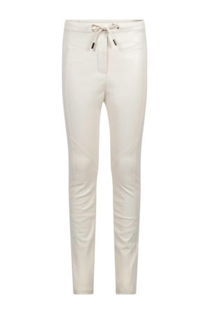 imitatieleren casual broek ecru