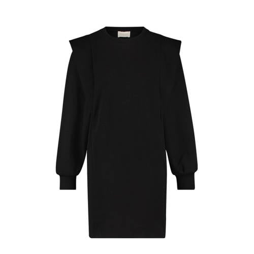 AI&KO sweatjurk zwart Meisjes Viscose Ronde hals Effen