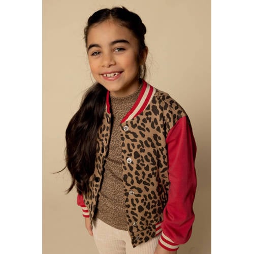 LOOXS little bomberjack bruin Jas Meisjes Stretchkatoen Klassieke kraag