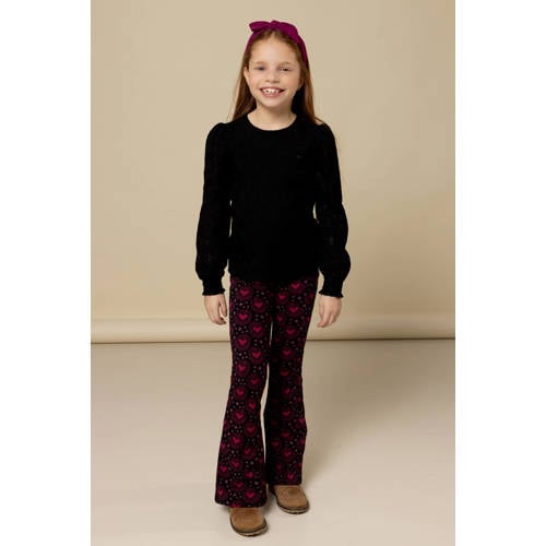 LOOXS little kanten longsleeve zwart Effen - maat 110 afbeelding