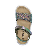 thumbnail: Nelson Kids leren sandalen met glitters zilver multi
