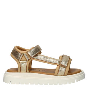 leren sandalen goud