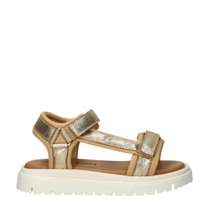 leren sandalen goud