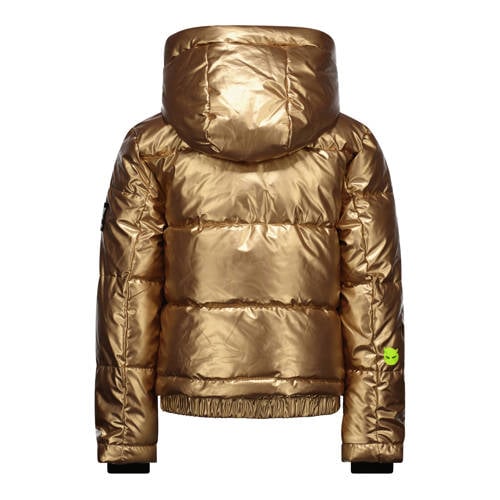 SuperRebel ski-jas SPICY goud Skijack Meisjes Polyester Capuchon Effen
