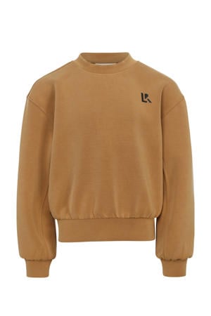 sweater met backprint bruin met glitter