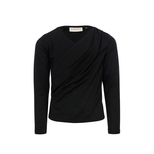 LOOXS 10sixteen longsleeve zwart Meisjes Rayon Openvallende hals Effen - maat 140 afbeelding