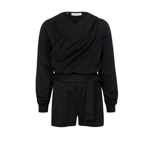 LOOXS 10sixteen playsuitzwart Meisjes Rayon Openvallende hals Effen - maat 164 afbeelding