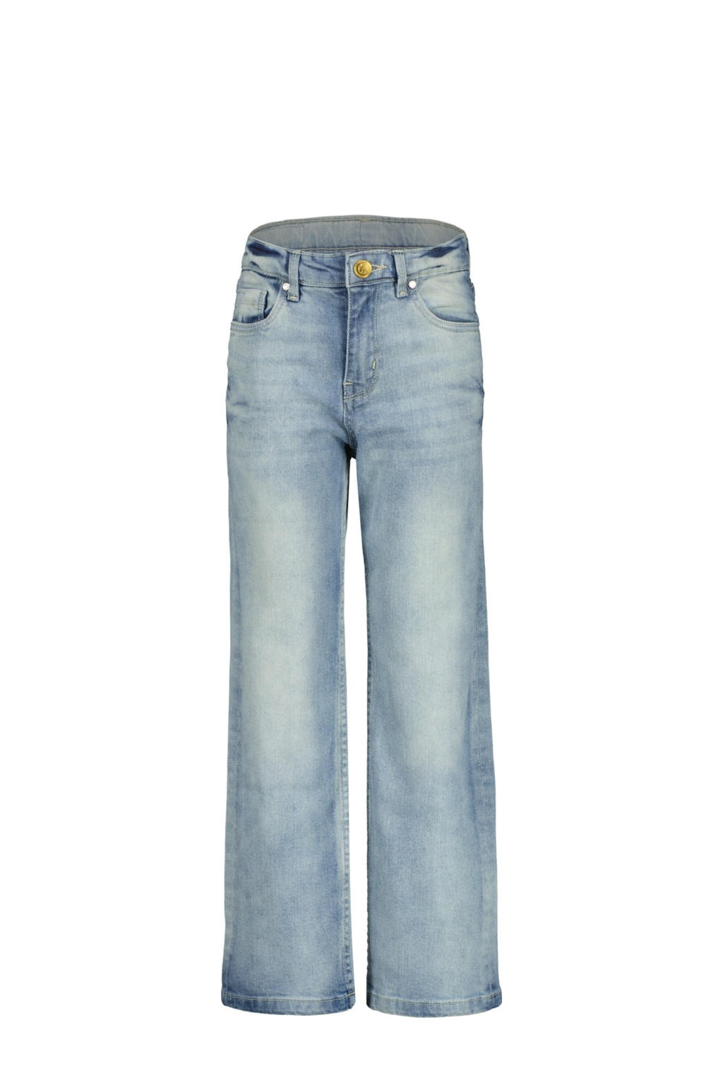 Light blue denim meisjes Raizzed jeans van stretchdenim met wijde pijpen, regular waist, rits- en knoopsluiting en effen