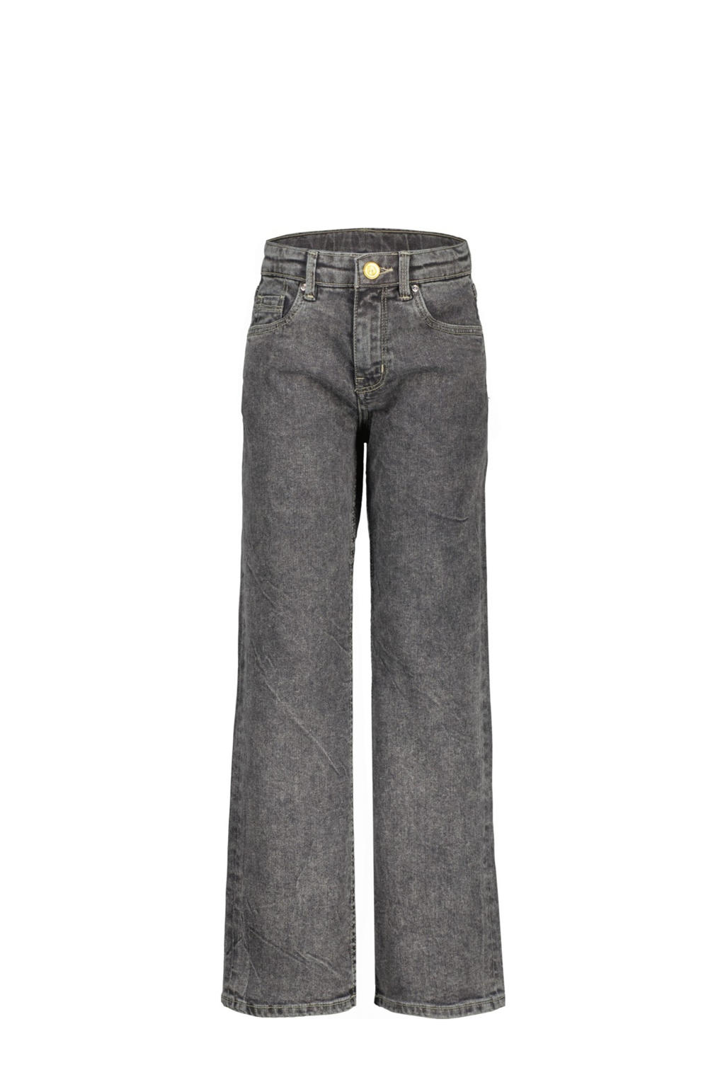 Grey denim meisjes Raizzed jeans van stretchdenim met wijde pijpen, regular waist, rits- en knoopsluiting en effen
