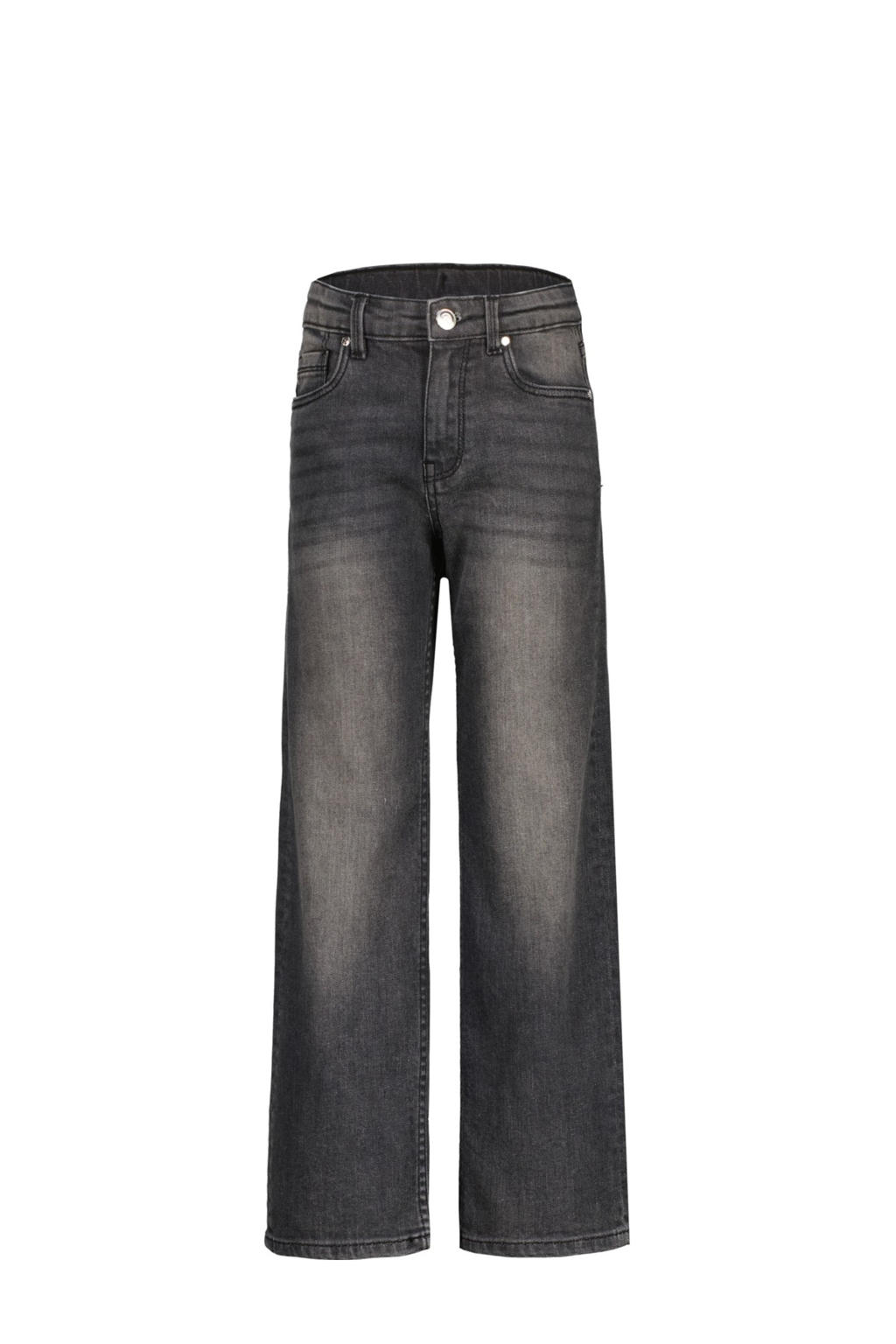 Grey denim meisjes Raizzed jeans van stretchdenim met wijde pijpen, regular waist, rits- en knoopsluiting en effen