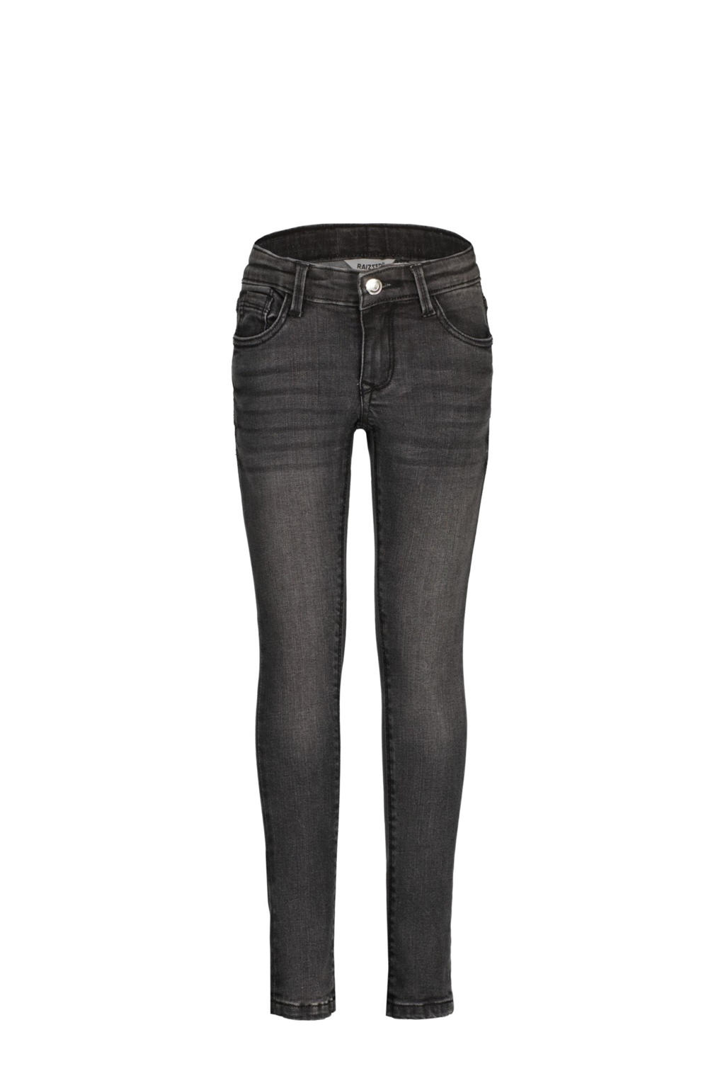Grey denim meisjes Raizzed skinny jeans van stretchdenim met regular waist, rits- en knoopsluiting en effen