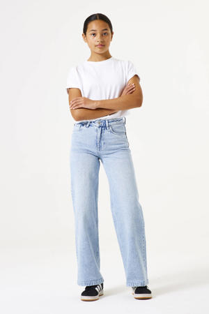 high waist loose fit jeans light blue denim