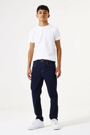tapered jeans dark blue denim