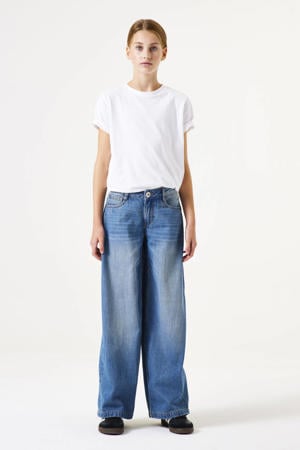 low waist loose fit jeans medium blue denim