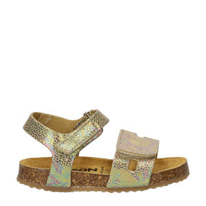  suède sandalen goud