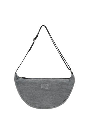 denim crossbody tas Denim Solid grijs