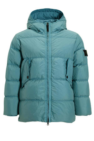 gewatteerde jas blauw