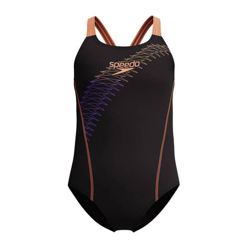 Speedo EnduraFlex sportbadpak Medley Medalist zwart/oranje Meisjes Nylon - maat 176 afbeelding