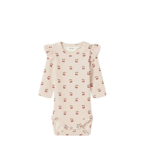 LIL' ATELIER BABY romper ecru/rood Meisjes Katoen Ronde hals All over print - maat 86 afbeelding
