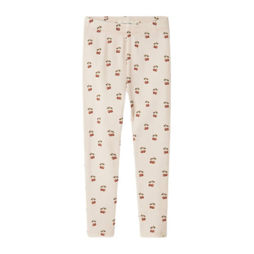 LIL' ATELIER MINI slim legging ecru Broek Meisjes Katoen All over print - maat 110 afbeelding